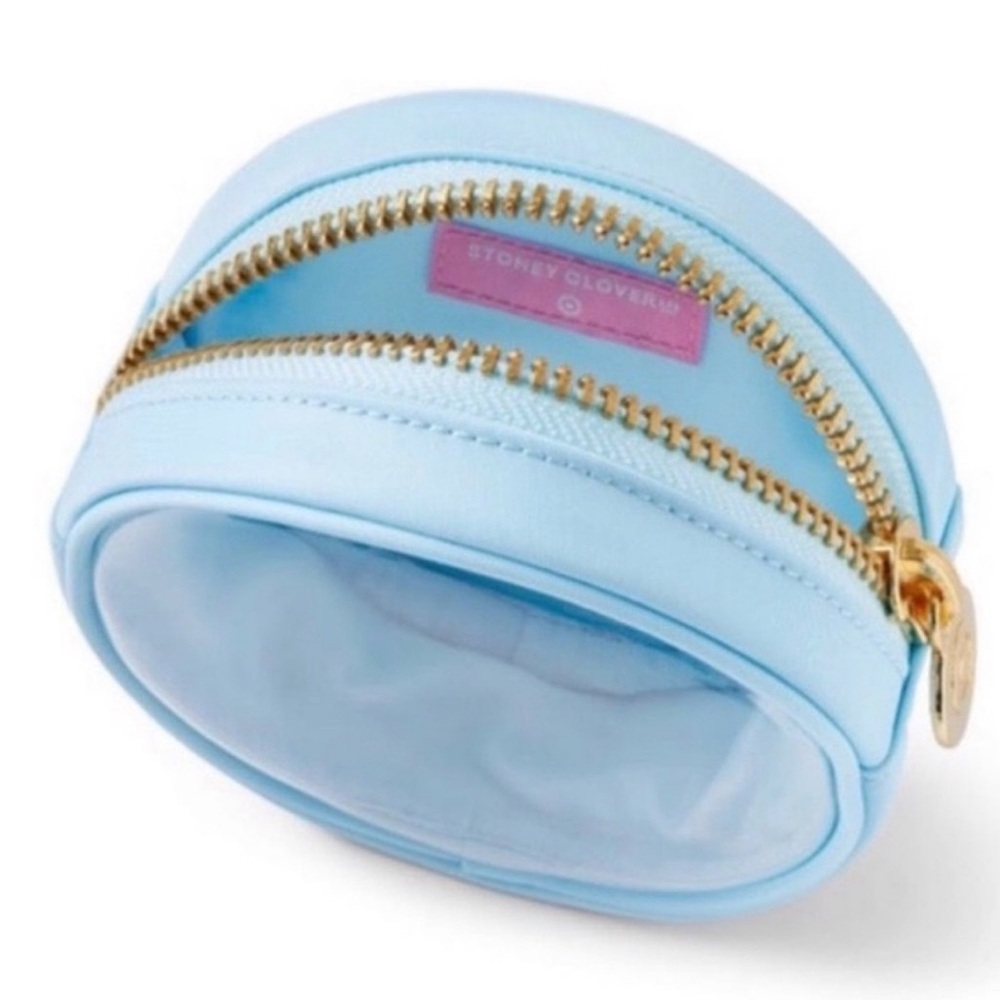 Stoney Clover Target Blue Mini Circle Pouch Gold Zipper Charm Round